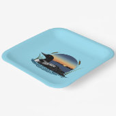 Loon Sunset Blue Papieren Bordje (Gebogen)