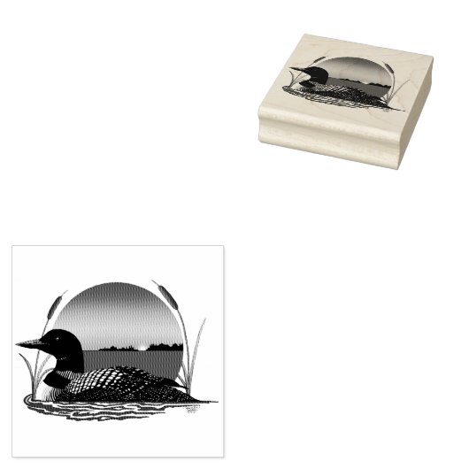 Loon Sunset Blue Rubberstempel (Gestempeld)