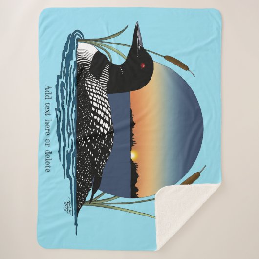 Loon Sunset Blue Sherpa Deken (Voorkant)