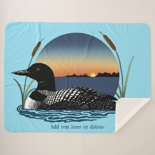Loon Sunset Blue Sherpa Deken (Voorkant (horizontaal))