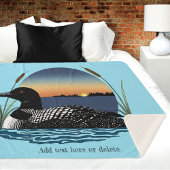 Loon Sunset Blue Sherpa Deken