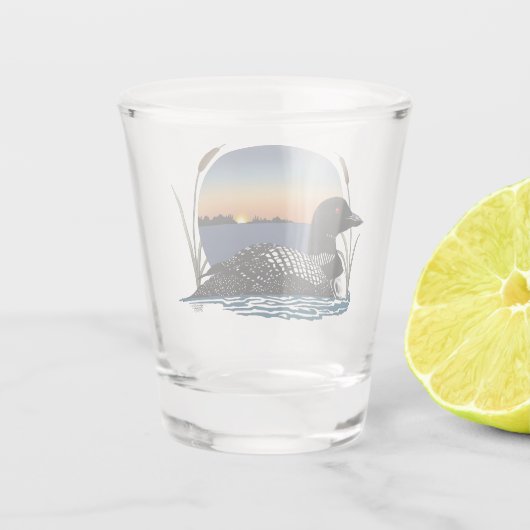Loon Sunset Blue Shot Glas (Achterkant)