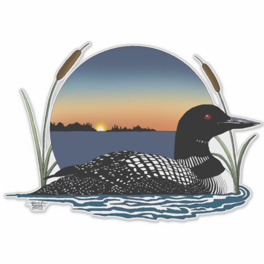 Loon Sunset Blue Sticker (Voorkant)