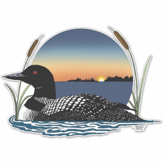 Loon Sunset Blue Sticker (Voorkant)