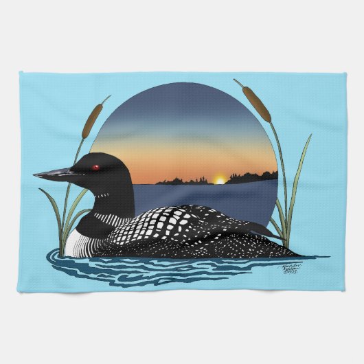 Loon Sunset Blue Theedoek (Horizontaal)
