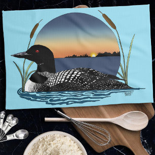 Loon Sunset Blue Theedoek