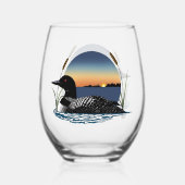 Loon Sunset Blue Wijnglas Zonder Voet (Achterkant)