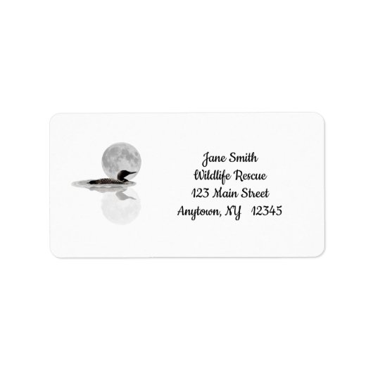 Loon Under Full Moon Address Labels (Voorkant)