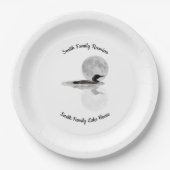 Loon Under Full Moon Paper Plate Papieren Bordje (Voorkant)
