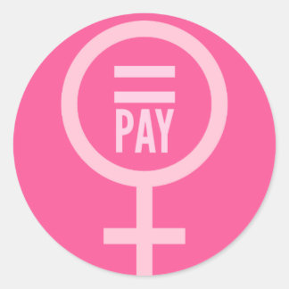 Loon van vrouwen ronde sticker