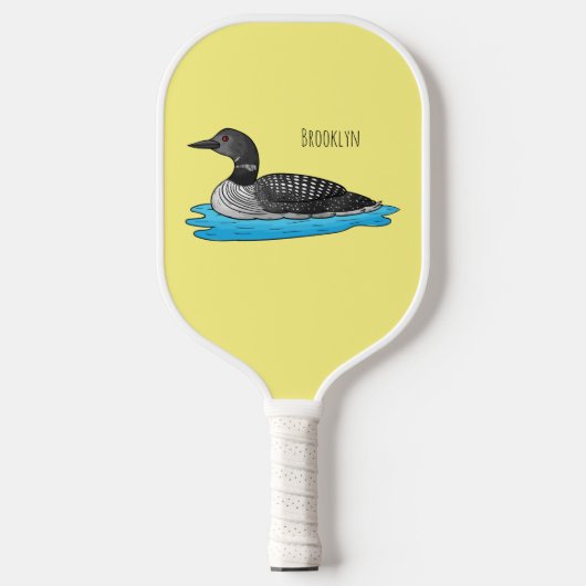 Loon vogel cartoon illustratie  pickleball paddle (Voorkant)