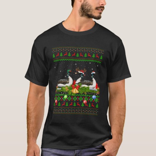 Loon Vogels Verlichting Santa Ugly Loon T-shirt (Voorkant)