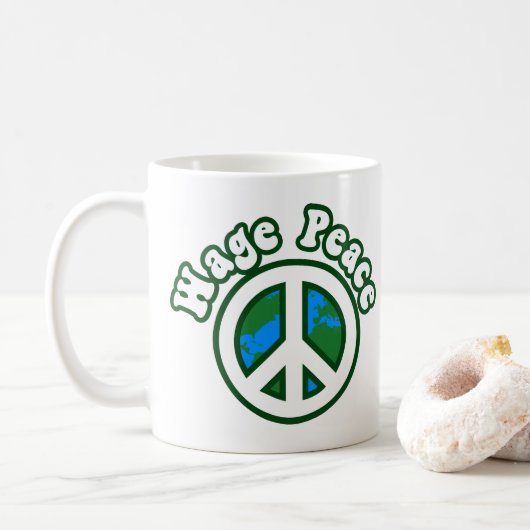 Loon Vrede Anti-Oorlog Koffiemok (Met donut)