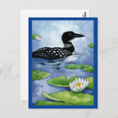 Loon, watervogel, natuur, briefkaart van het noord (Voorkant / Achterkant)
