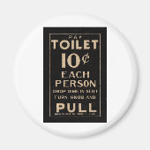  loon wc-teken in zwart magneet (Voorkant)