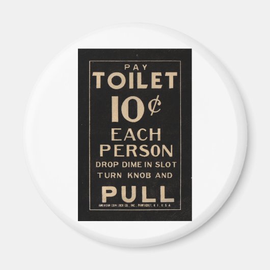 loon wc-teken in zwart magneet (Voorkant)