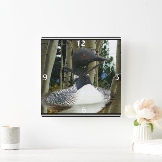 Loon Wilderness Square Wall klok (Huis)