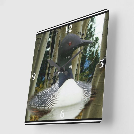 Loon Wilderness Square Wall klok (Hoek)