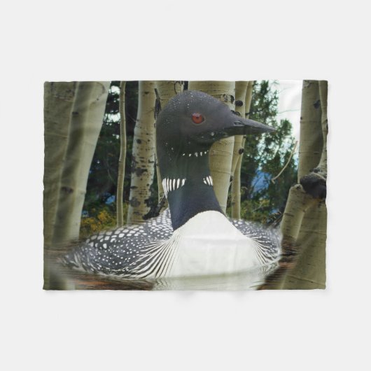 Loon-wildernis Fleece Deken (Voorkant (Horizontaal))