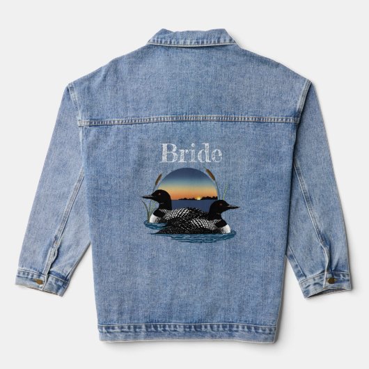 Loon Zonsondergang Bruiloft Denim Jacket (Achterkant)