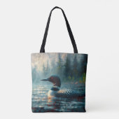 Loon Zwemmen op Lake Art Tote Bag (Achterkant)