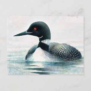 Loon Zwemmen Waterverf Art Briefkaart