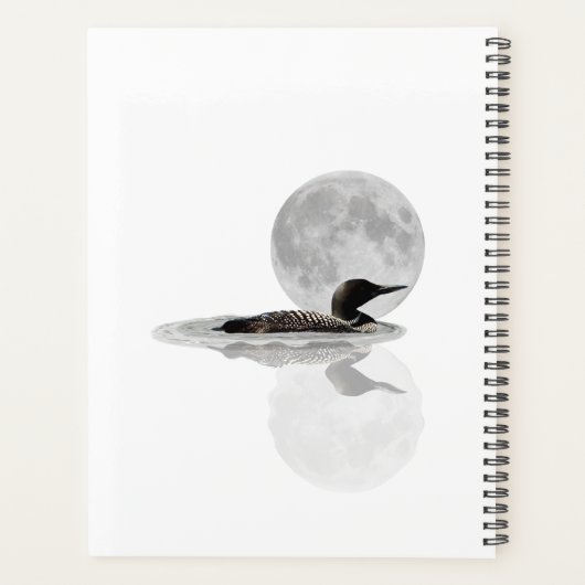 Loon zwemt in de maanlicht dagelijkse planner (Achterkant)