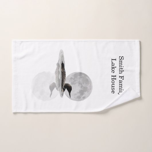 Loon zwemt in de maanlicht handdoek (Handdoek)