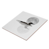 Loon zwemt in de moonlight keramische Tegel Tegeltje (Zijkant)