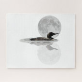 Loon zwemt in de moonlight puzzel legpuzzel (Horizontaal)