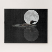 Loon zwemt in de moonlight puzzel legpuzzel (Horizontaal)