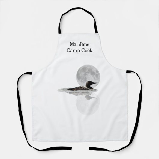 Loon zwemt in het maanlicht Schort (Voorkant)