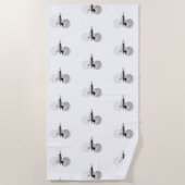 Loon zwemt in het maanlicht strandhanddoek strandlaken (Voorkant)