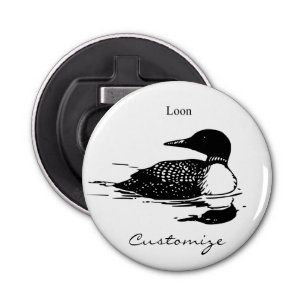 Loon-zwemvogels Art Thunder_Cove Button Flesopener