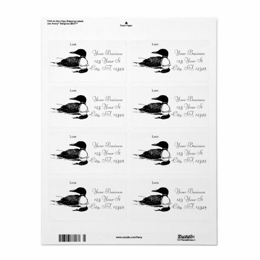 Loon-zwemvogels Art Thunder_Cove Etiket (Full Sheet)