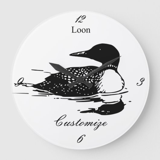 Loon-zwemvogels Art Thunder_Cove Grote Klok (Voorkant)