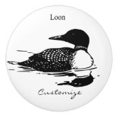 Loon-zwemvogels Art Thunder_Cove Keramische Knop (Voorkant)