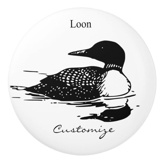 Loon-zwemvogels Art Thunder_Cove Keramische Knop (Voorkant)