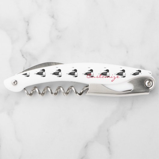 Loon-zwemvogels Art Thunder_Cove Kurkentrekker (Achterkant)