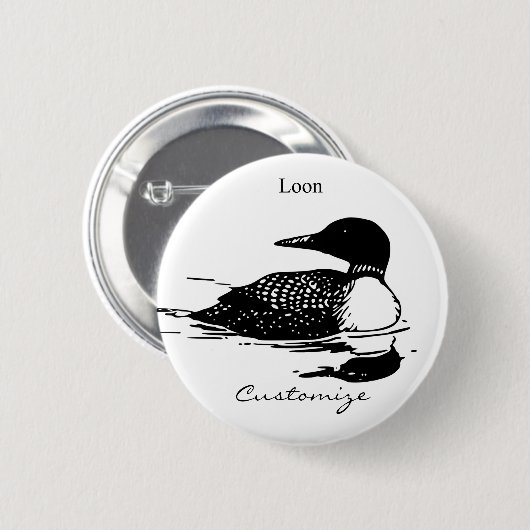 Loon-zwemvogels Art Thunder_Cove Ronde Button 5,7 Cm (Voorkant /achterkant)