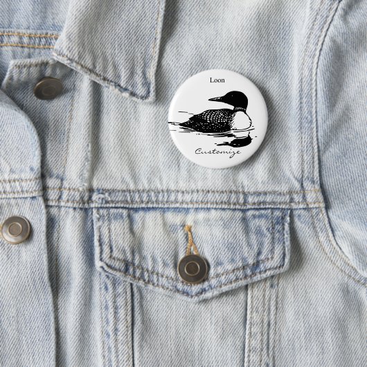Loon-zwemvogels Art Thunder_Cove Ronde Button 5,7 Cm (In situ)