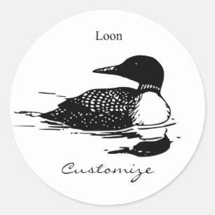 Loon-zwemvogels Art Thunder_Cove Ronde Sticker