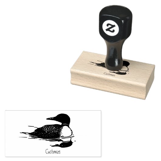 Loon-zwemvogels Art Thunder_Cove Rubberstempel (Gestempeld)