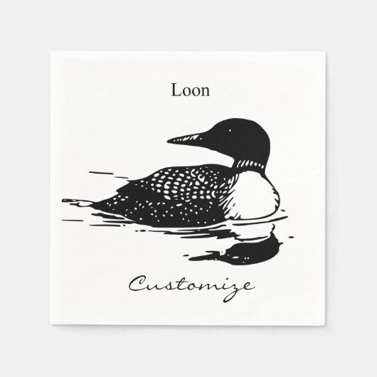 Loon-zwemvogels Art Thunder_Cove Servet (Voorkant)