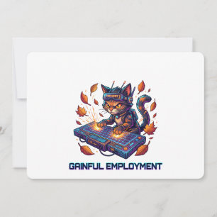 Loonbaan Cute Cyberpunk Kat Gamer Werk Kaart