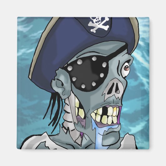 Looney Pirate Zombie Magnet (Voorkant)