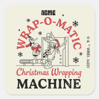 LOONEY TUNES™ | ACME Wrap-O-Matic Inpakmachine Vierkante Sticker