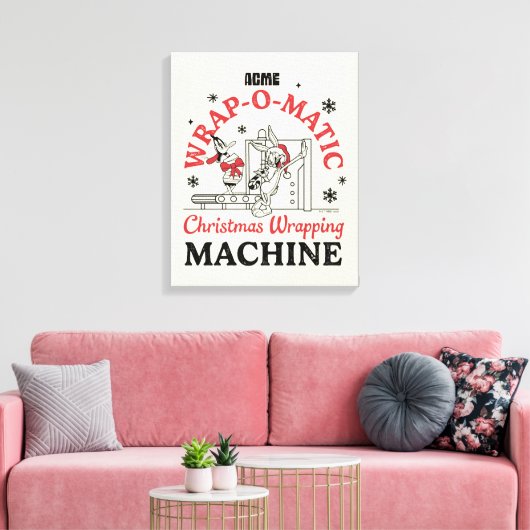 LOONEY TUNES™ | ACME Wrap-O-Matic Wrapping Machine Canvas Afdruk (Insitu (Woonkamer))