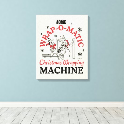 LOONEY TUNES™ | ACME Wrap-O-Matic Wrapping Machine Canvas Afdruk (Insitu (Houten vloer))