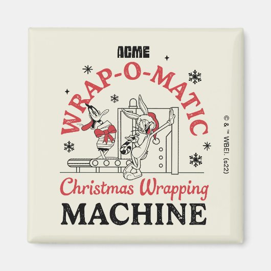 LOONEY TUNES™ | ACME Wrap-O-Matic Wrapping Machine Magneet (Voorkant)